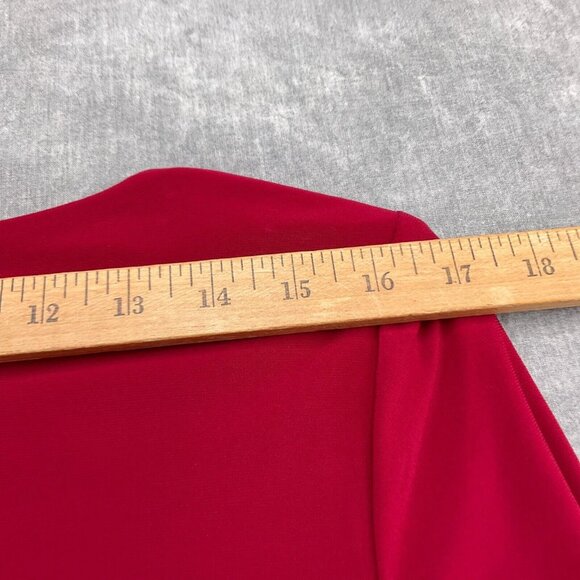 Chaps Dress Women Large Black Red‎ Colorblock Side Ruched Lagenlook Party NWT - Picture 8 of 12